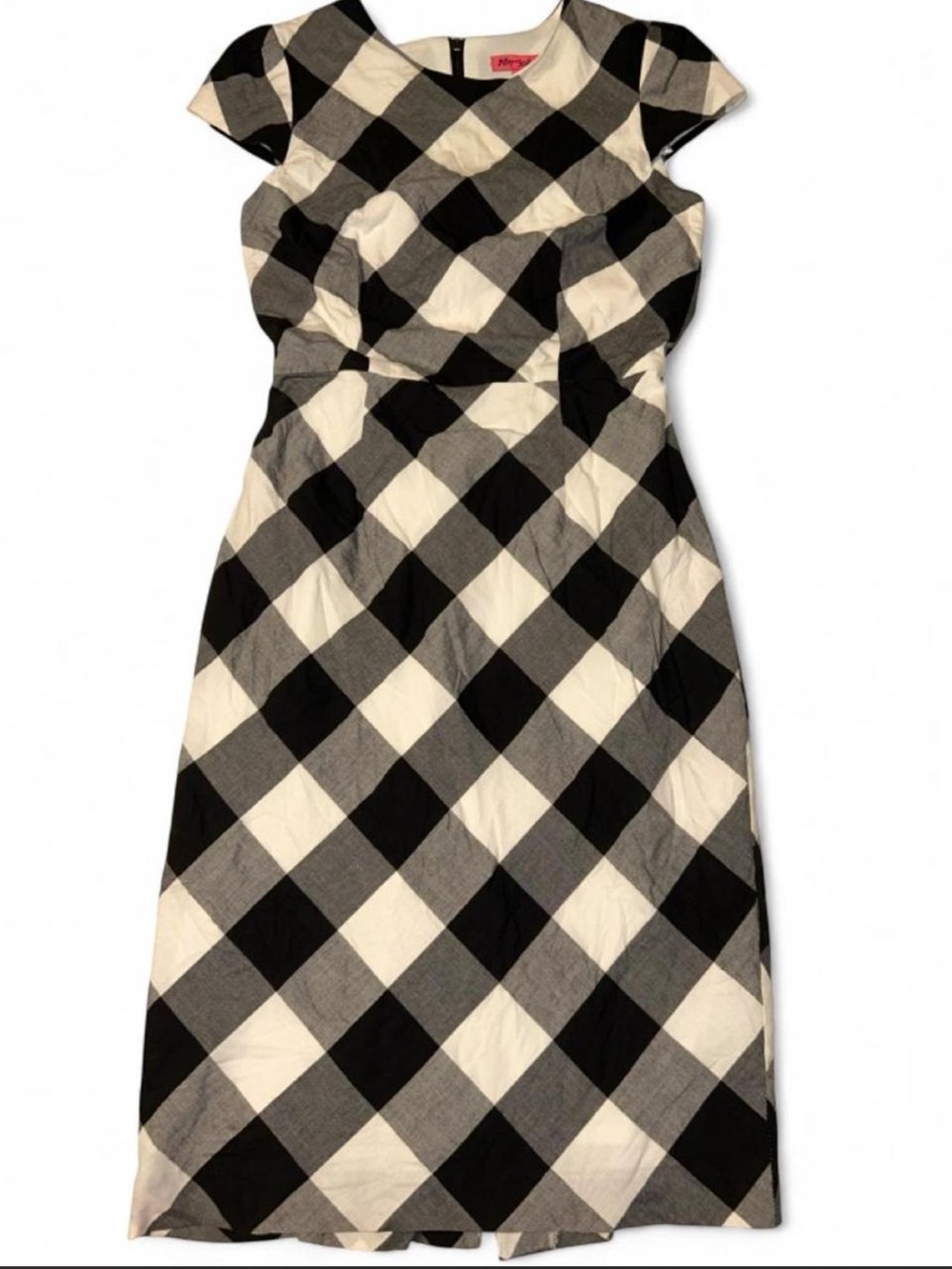 Betsey Johnson black & white checkered Gingham midi dress